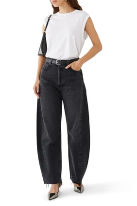 Luna Geniş Paça Kot Pantolon - Koyu Mavi