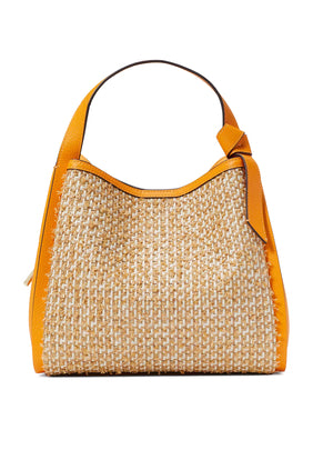 Kate Spade Knott Raffia Tweed Orta Boy Çanta - Turuncu
