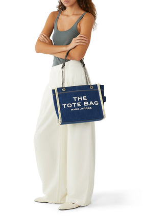 Denim Zincir Orta Tote Çanta