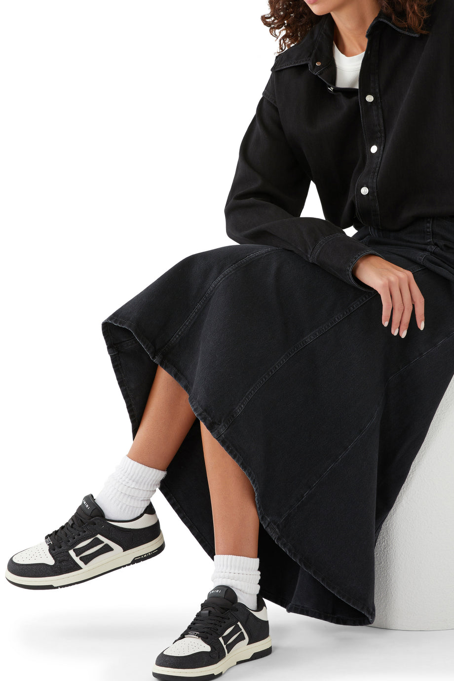 Parlak Düşük Top Sneaker - Siyah