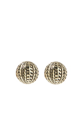 Monogram Top Zincir Küpe - Altın Kaplama Pirinç & Titanyum