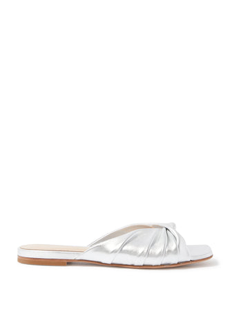 Selene Düğüm Deri Terlik - Gümüş