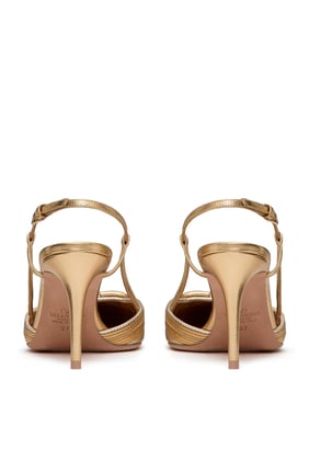 Valentino Garavani VLogo İmza 80 mm Metalik Topuklu Ayakkabı