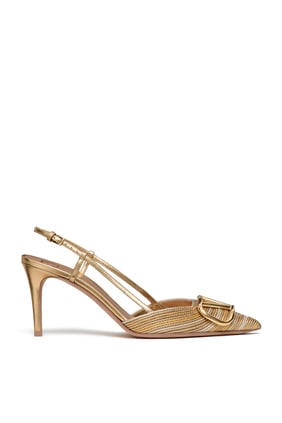 Valentino Garavani VLogo İmza 80 mm Metalik Topuklu Ayakkabı