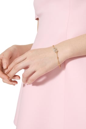 Valentino Garavani VLogo İmza Bilezik, 18K Altın ve Swarovski Kristalleri