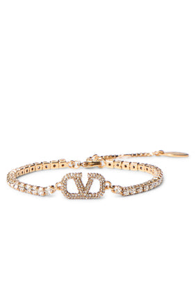 VLogo İmza Metal ve Swarovski® Kristal Bileklik