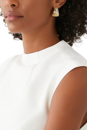 Ridge Oversized Taşlı Küpe