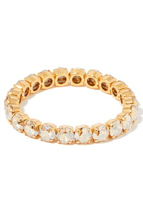 Gia Esnek Bilezik, 18 Ayar Altın Kaplama Pirinç & Swarovski Kristalleri - Altın
