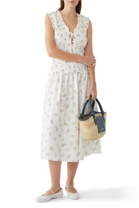 Dion Çiçek Desenli Midi Elbise