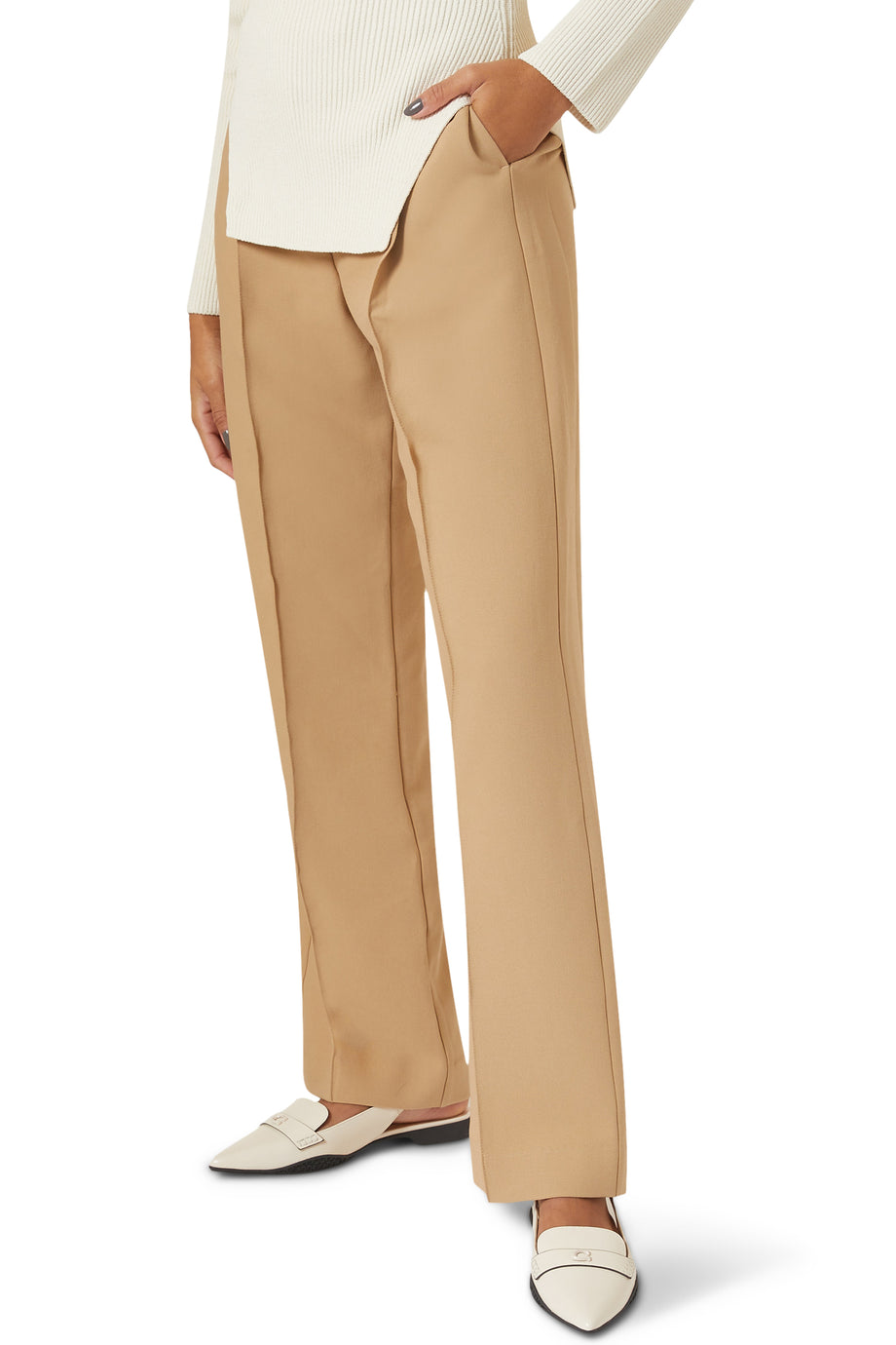 Carrie Beyaz Skimmer Slingback Mules - Rahat ve Şık