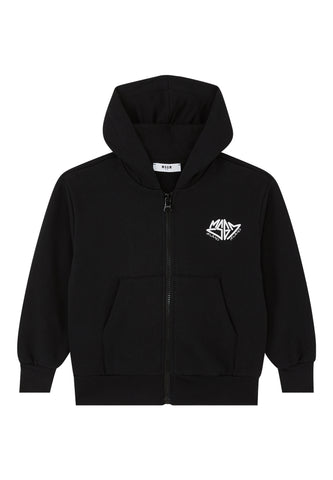 Çocuklar için Logo Fermuarlı Kapüşonlu Sweatshirt