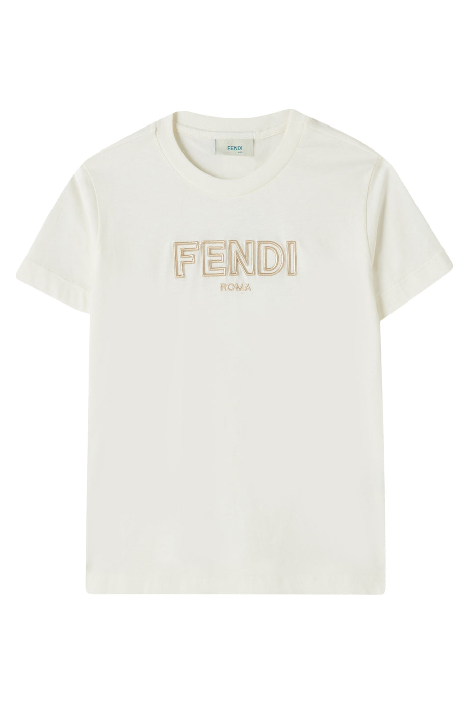 Çocuk Nakışlı Logolu Pamuklu Tişört - Beyaz