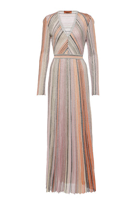 Payetli Triko Maxi Elbise - Pembe
