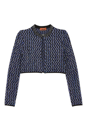 Chevron Desenli Sıcak Tutacak Parlak Düğmeli Hırka