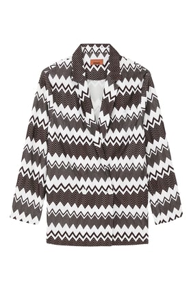 Zigzag Desenli Raschel Blazer
