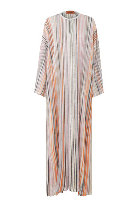Simli Triko Kaftan - Pembe