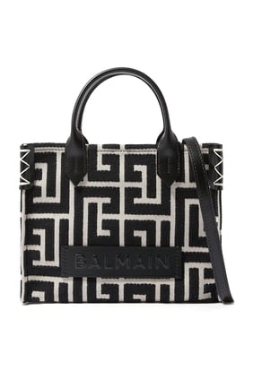 B-Army Monogramlı Jakarlı Deri Tote Çanta