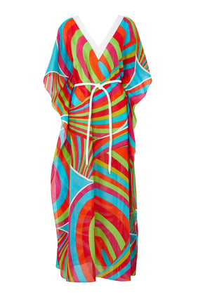 Iride Baskılı Kaftan Elbise