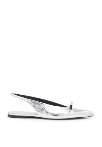 Lanvin İkili Fiyonk Metalik Deri Slingback Mules