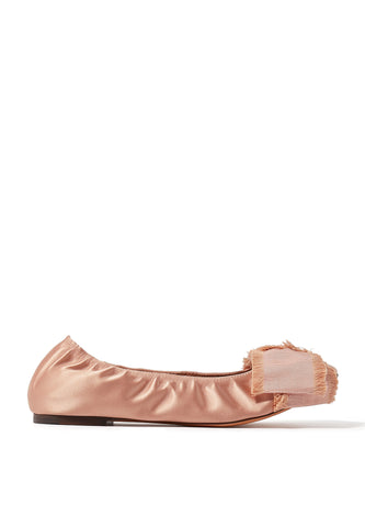 Saten Fiyonk Detaylı Balerin Ayakkabıları