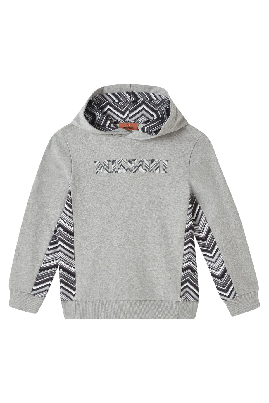 Çocuklar için Kapüşonlu Zigzag Logolu Sweatshirt