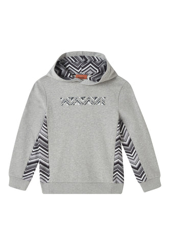 Çocuklar için Kapüşonlu Zigzag Logolu Sweatshirt