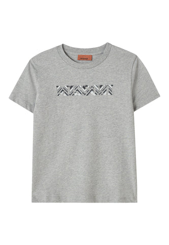 Çocuklar için Zigzag Desenli Logo Jersey Tişört