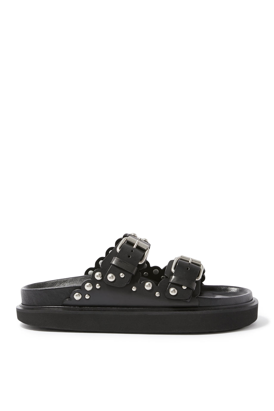 Lennya Çivili Deri Düz Sandaletler