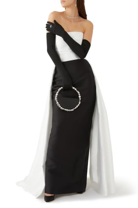 Tiffany Straplez Maxi Elbise - Siyah