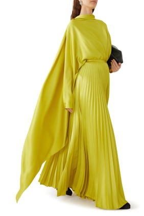 Solace London Sarı Henley Krepe Etek