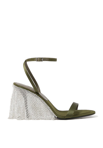 Yeşil Tül 90mm Topuklu Slingback Ayakkabılar