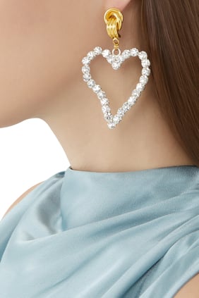 Kalbimin Tümü Küpe - 24k Altın Kaplama Pirinç & Swarovski Kristalleri