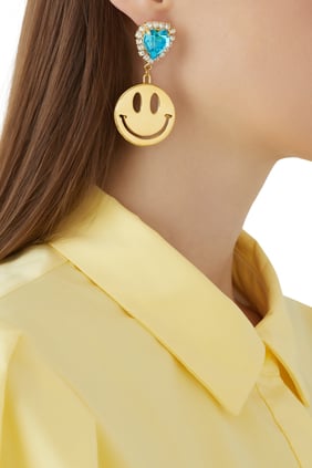 Eğlenceli Parti Pooper Küpeleri - Altın Kaplama ve Swarovski Kristalleri