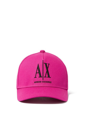 Armani Exchange AX İkon Logo Beyzbol Şapkası - Koyu Pembe