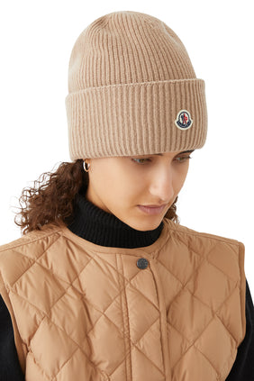 Moncler Logo Şapka - Bej Renk