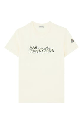 Moncler Logo Baskılı T-Shirt - Off White