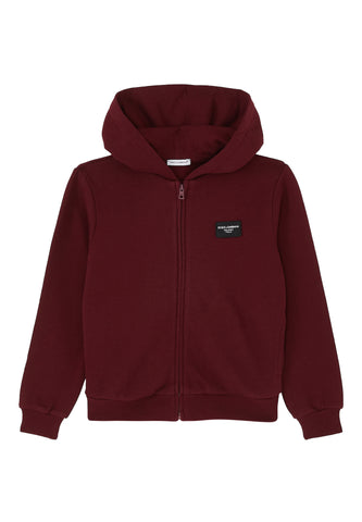 Çocuklar için Logo Fermuarlı Kapüşonlu Hırka