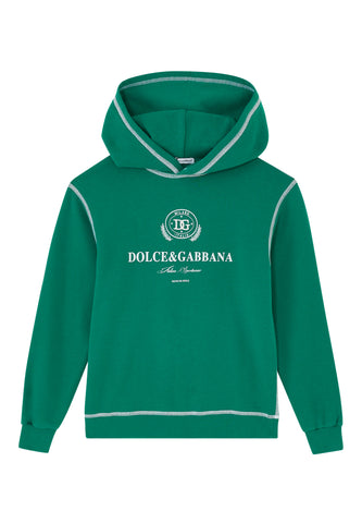 Logo Baskılı Jersey Kapüşonlu Sweatshirt - Siyah