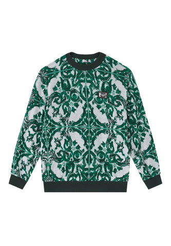 Çocuklar için Majolika Desenli Sweatshirt - Yeşil