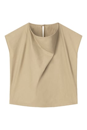 Şık Bailey Drapeli Yaka Üst