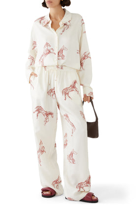 Ipek Yüksek Bel Geniş Paça Pantolon