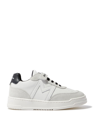 Çocuk Logo Yaması Deri Sneaker - Beyaz