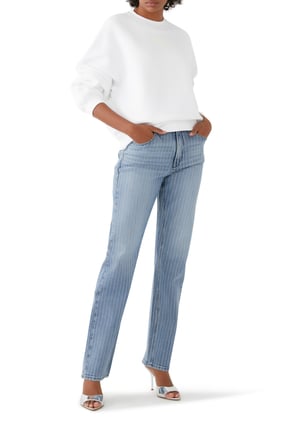 Kadın Rahat Oversize Beyaz Sweatshirt