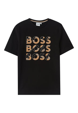 Çocuk Logo Baskılı T-Shirt - Siyah
