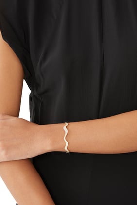 Dalga Bilezik, 18 Ayar Sarı Altın & Elmas