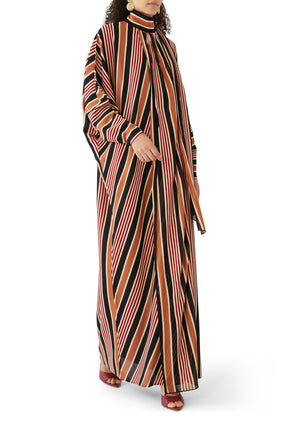 Çizgili Uzun Kap Kaftan