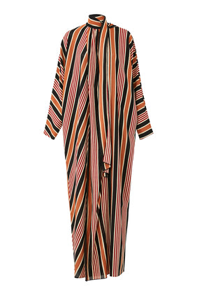 Çizgili Uzun Kap Kaftan