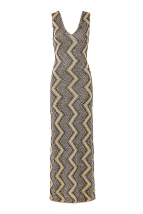Simli Çizgili Midi Elbise - Missoni