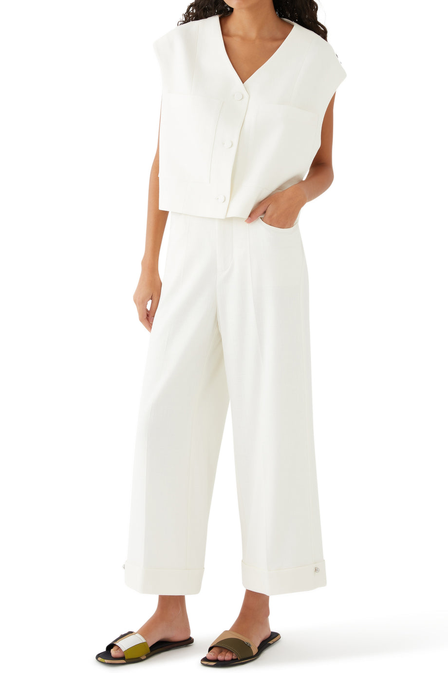 Şık İpek Twill Sandaletler