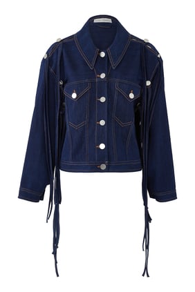 Şık Açık Kol Denim Ceket